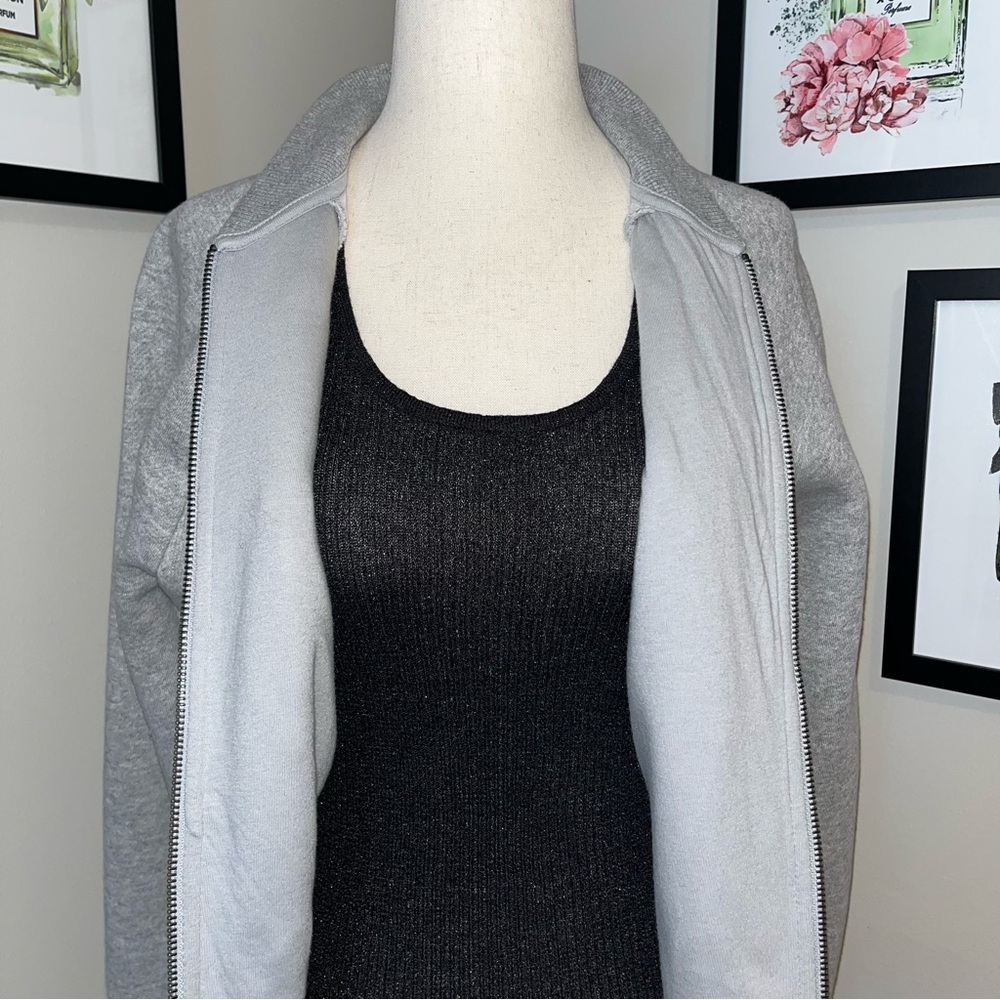 Banana Republic Embellished Zip Up Sweatshirt Jacket | Quiet Luxe Athleisure - Picture 8 of 12